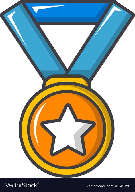 Gold Medal Icon Cartoon Style Royalty Free Vector Image