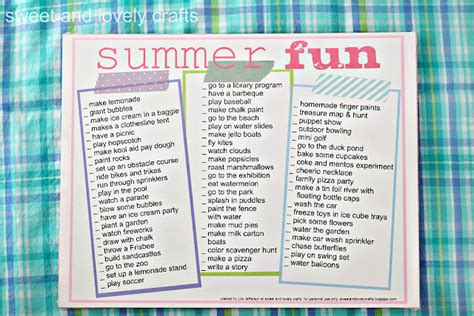The secret here is to avoid just absentmindedly and randomly making a list of things to do. Summer Fun Printable - Printables 4 Mom