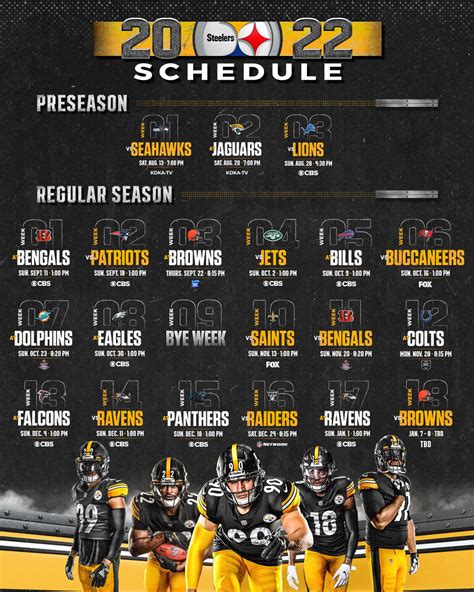 The Pittsburgh Steelers 2022 Regular Season Schedule Behind The Steel