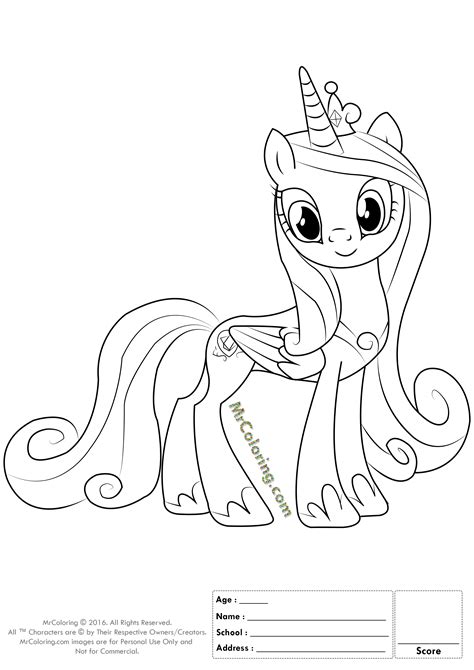 Princess Cadence My Little Pony Coloring Page Coloring Home