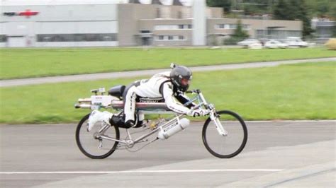 Francois Gissy Hits 285 Kmh On His Rocket Powered Bicycle Powered