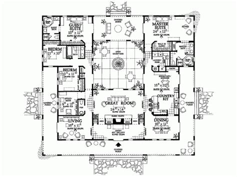 11 nov mexican hacienda style residence. Floor Plan Hacienda Style House Plans Atrium - House Plans ...