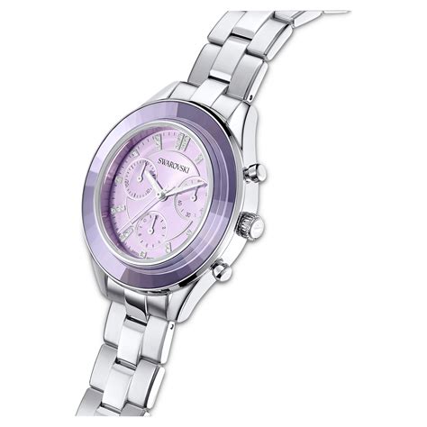 Octea Lux Sport Watch Swiss Made Metal Bracelet Purple Stainless