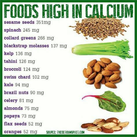 Calcium Rich Foods Chart