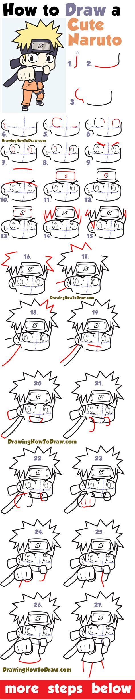 How To Draw A Cute Chibi Naruto Easy Step By Step Drawing Tutorial For Kids And Beginners How To
