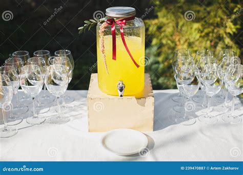 A Buffet Table In The Restaurant Juice Stock Image Image Of Tablecloth Cafe 239470887