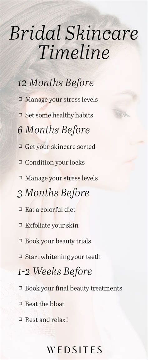 Pre Wedding Beauty Timeline How To Prepare Your Mind Skin Body Pre Wedding Beauty