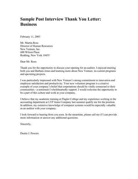Sample Thank You Letter Ceo After Interview Cover Doc Follow Executive