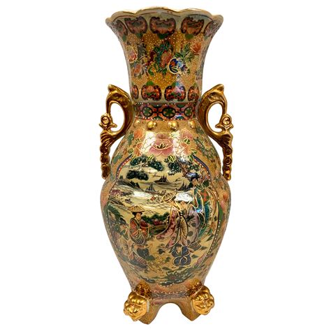 Multi Colour Stack Vase With Hand Painted Burnished Gold Piece Soup