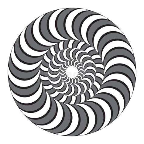 Hypnotic Twisting Spiral Concentric Circles Optical Illusion Stock