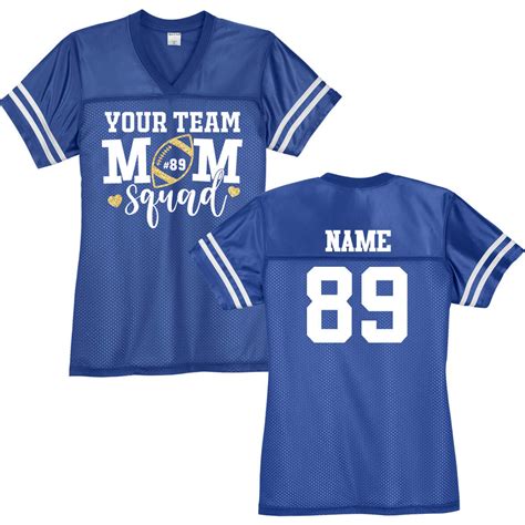 Mom Squad Football Jersey With Team Name Personalized Spiritwear