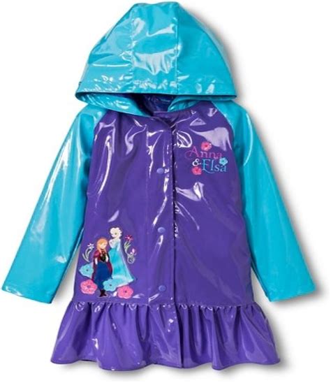 Disney Little Girls Frozen Rain Jacket Hooded Waterproof Amazon