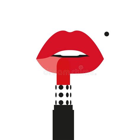 Woman Applying Her Lips Lipstick Stock Illustrations 73 Woman