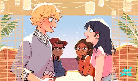 Adrien And Marinette With Alya And Nino Miraculous Ladybug Fan Art Fanpop Page