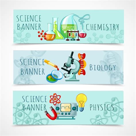 Science Banner Set Gratis Vector