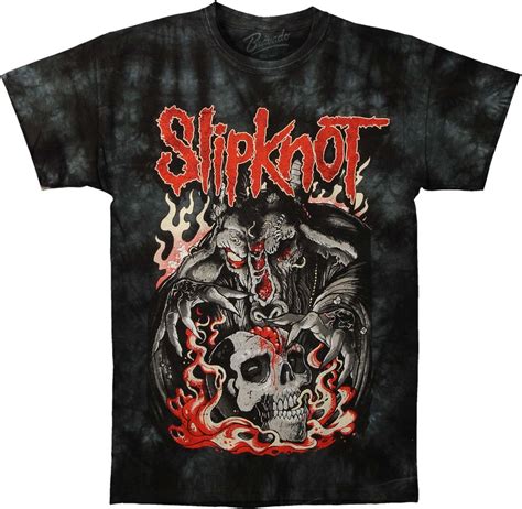 Slipknot Mens Skull Flames Tie Dye T Shirt Small Multi Amazonca