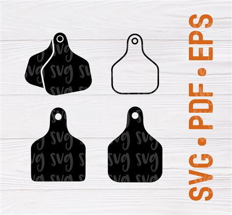 Svg Pdf And Eps Files Ear Tag Svg Eartag Svg Cattle Ear Tag Svg