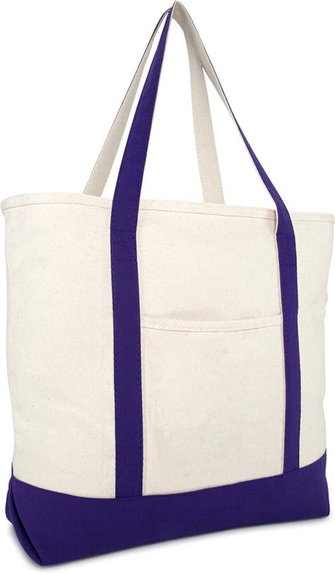 22″ Heavy Duty Cotton Canvas Tote Bag Zippered Bigamart