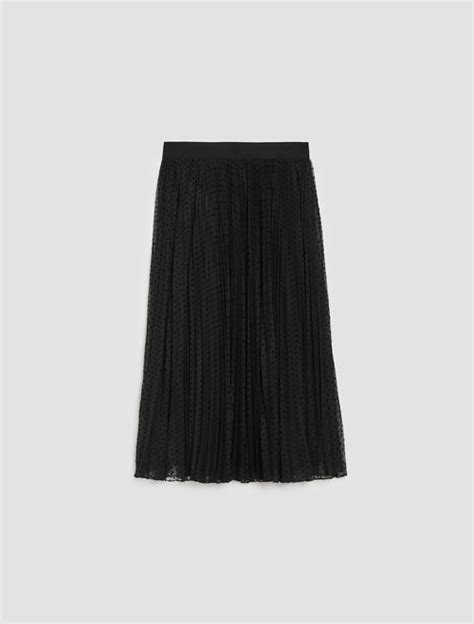 Pleated Jersey Tulle Midi Skirt Legione Womens Clothing Maxandco