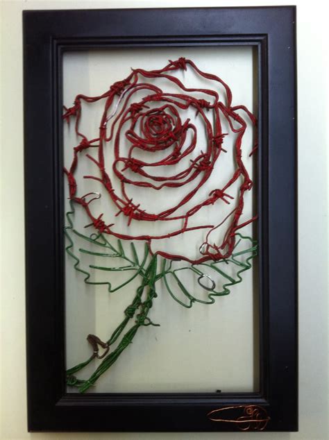 Rose Wire Rose Barbed Wire Rose Floral Decor Etsy