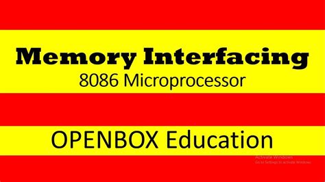 Memory Interfacing To 8086 Microprocessor Open Box Education Youtube