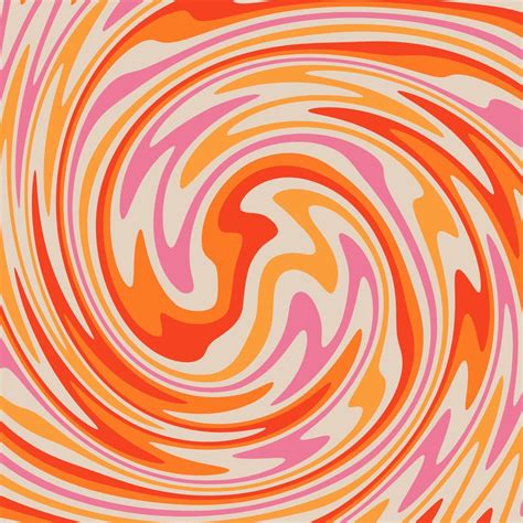An Orange And Pink Swirl Pattern On A White Background