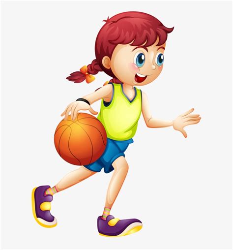 Niña Con Pelota Basketball Girl Playing Basketball Cartoon