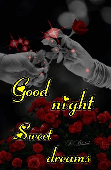 Two Hands Holding Roses With The Words Good Night Sweet Dreams