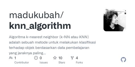 Github Madukubah Knn Algorithm Algoritma K Nearest Neighbor K Nn