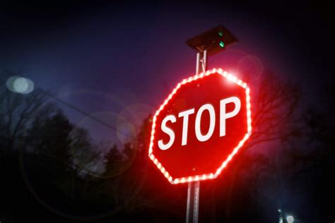 Solar Led Stop Sign Keep Roadways Safe Mag Led