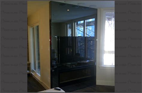 High End Residential Black Glass Wall And Mirror Angel Glass Corporation Project Site