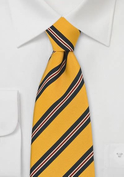Repp Stripe Tie In Yellow Red Navy Bows N