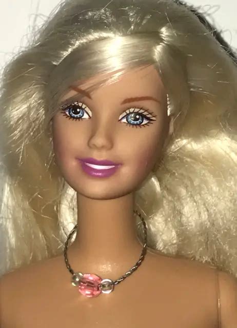 Nude Barbie Cool Clips Super Long Blonde Hair Mattel Doll For Ooak