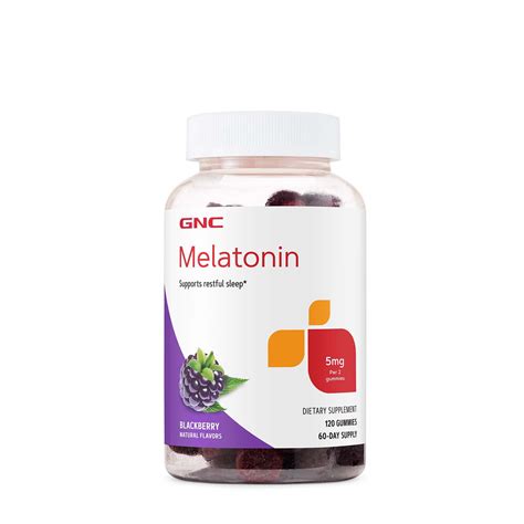 Melatonin Gummies 5 Mg Blackberry 120 Gummies 60 Servings Gnc