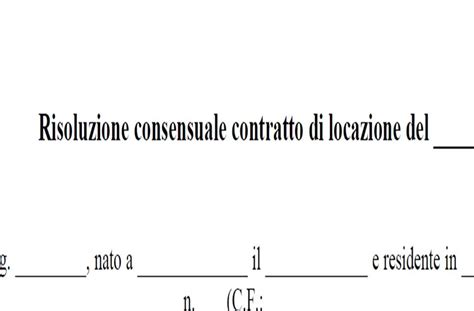 Diagramma Image Modello Per Risoluzione Contratto Di Locazione