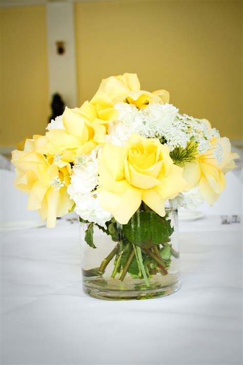 A yellow lotus meaning means spiritual ascension. White and Yellow Flower Centerpiece