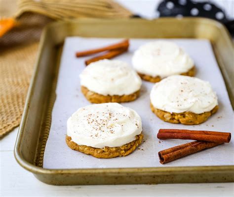 Pumpkin Cookies With Cream Cheese Frosting Modern Honey