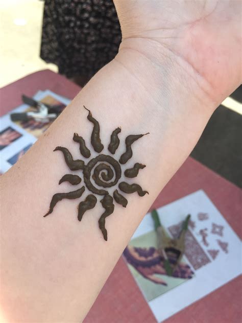 Swirly Sun Henna Tattoo Sun Henna Tattoo Tattoos Henna Tattoo