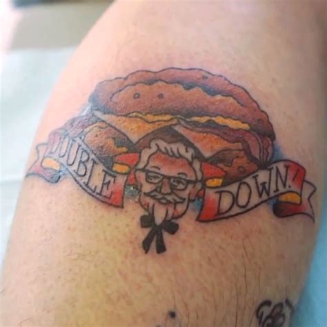 Some Dude Got A Tattoo Of A Kfc Double Down