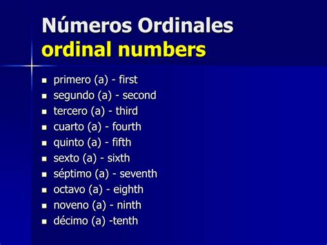 Ppt Números Ordinales Ordinal Numbers Powerpoint Presentation Free