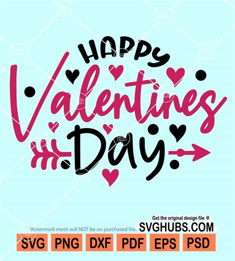 Happy Valentines Day Svg Love Heart Svg Arrow Svg Valentine Wishes
