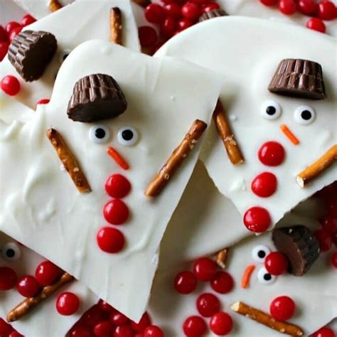 melted snowman chocolate bark christmas bark recipes christmas candy recipes christmas