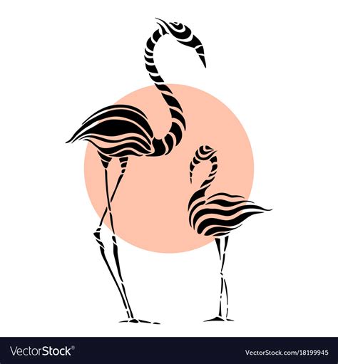 Abstract Silhouettes Of Pink Flamingo Royalty Free Vector