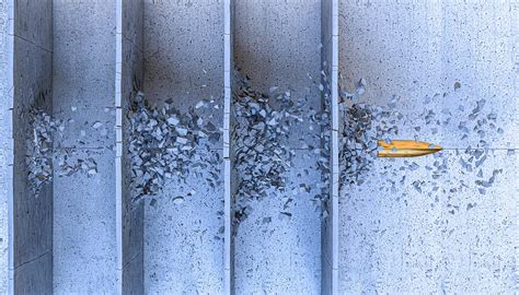 Bullet Passes Through Concrete Walls Destroying Them Photograph By