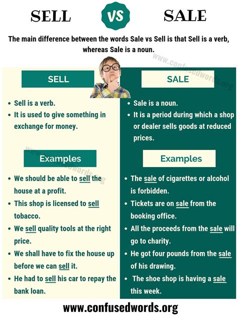 Sell Vs Sale Whats The Difference Between Sale Vs Sell Confused