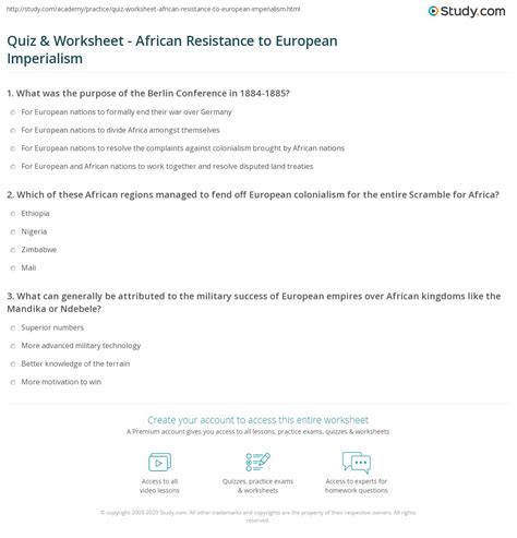You will find here two. African Resistance To Imperialism Worksheet - slidesharetrick