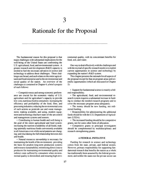 Once the interest starts settling in, it would get them to read the whole paper. 3 Rationale for the Proposal | Investing in Research: A ...