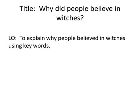 History Witches Lesson 3 Teaching Resources