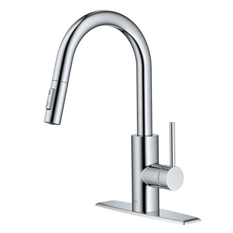 KRAUS Oletto Single Handle Pull Down Sprayer Kitchen Faucet In Chrome KPF CH The Home Depot