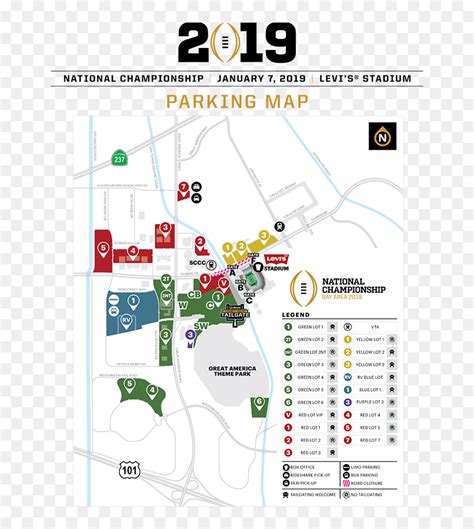 2019 Cfp Levis Stadium Parking Map Clemson Football Parking Map 2019